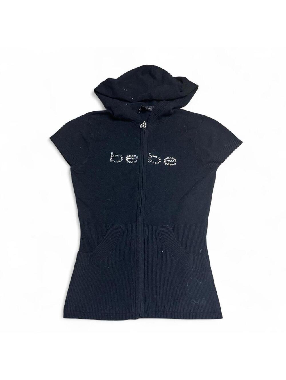 y2k bebe zip up short sleeve